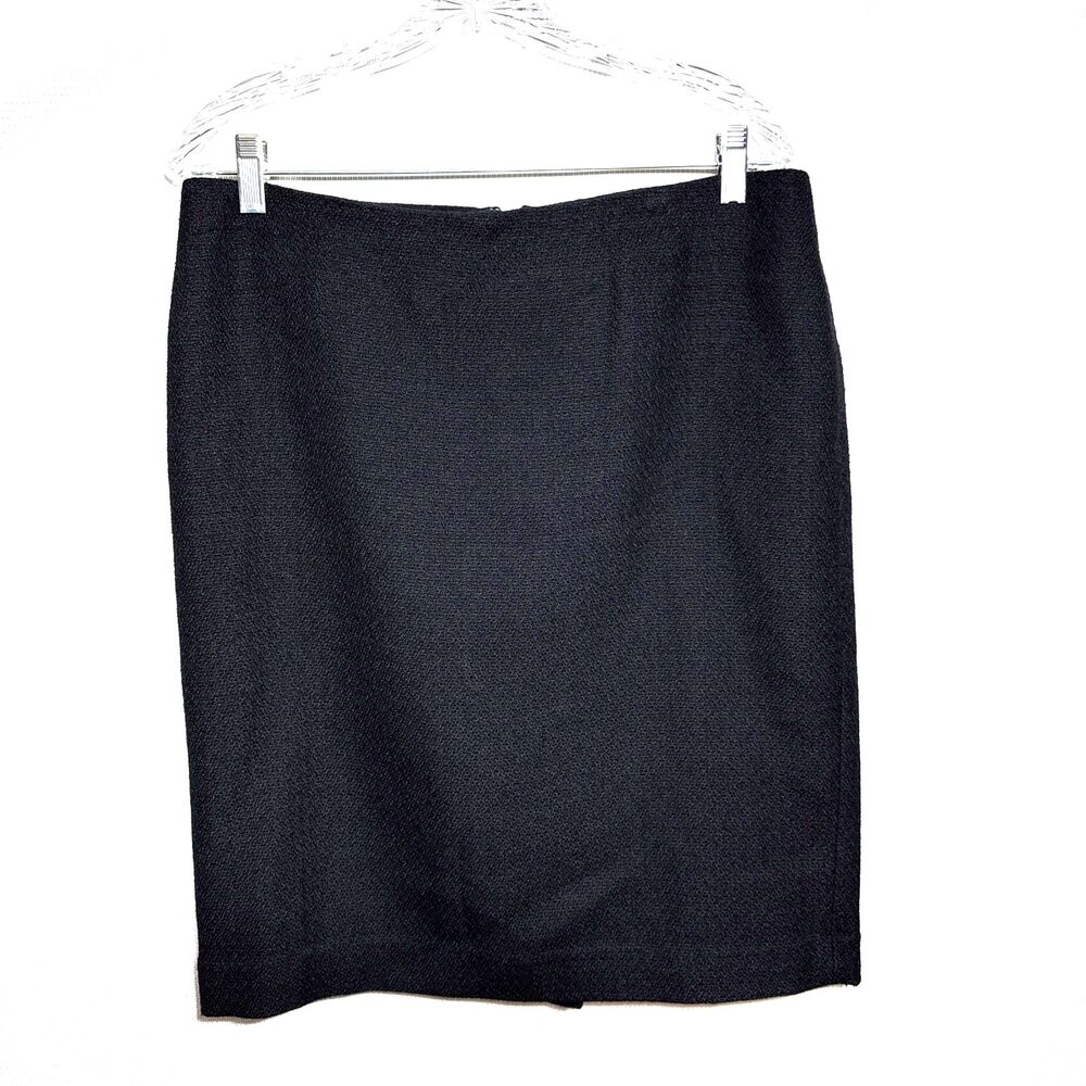 Talbots Petites Women's Black Wool Lined Pencil Career Skirt - 12P
